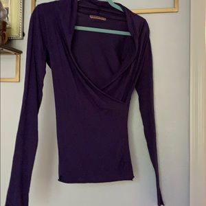 Velvet brand purple scoop neck long sleeve shirt